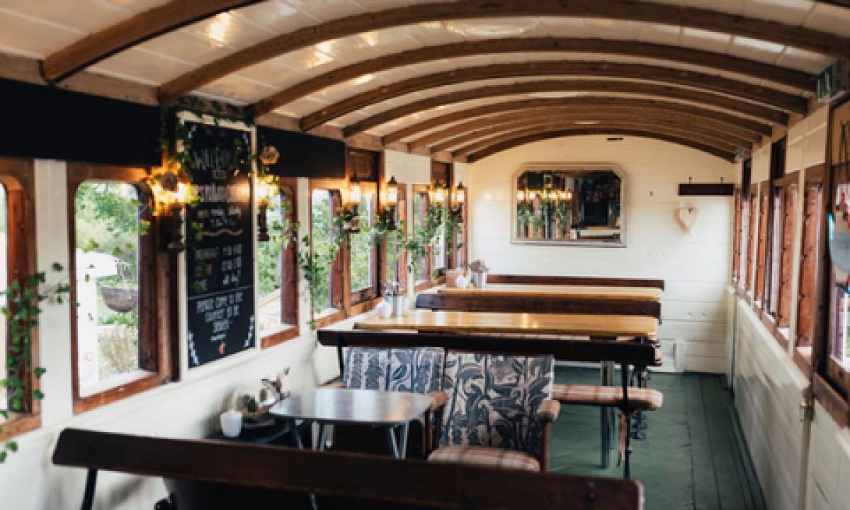 Pip's Railway Carriage Café from The Extra Mile guide, delicious